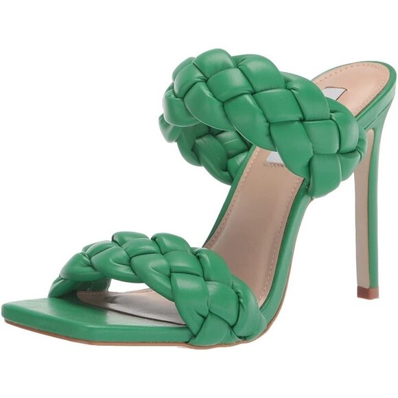 Steve Madden BNWOT "Kenley" Green Braid Stiletto Heel Sandals - Picture 8 of 8